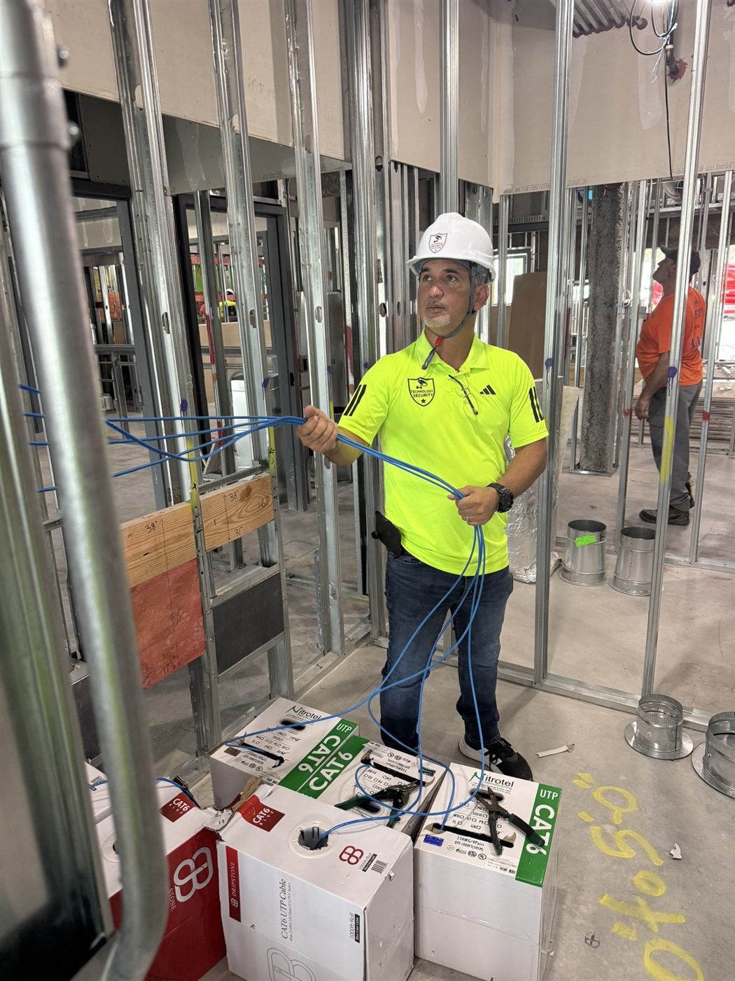 Cat6 cable pull network installation commercial buildout Sarasota FL