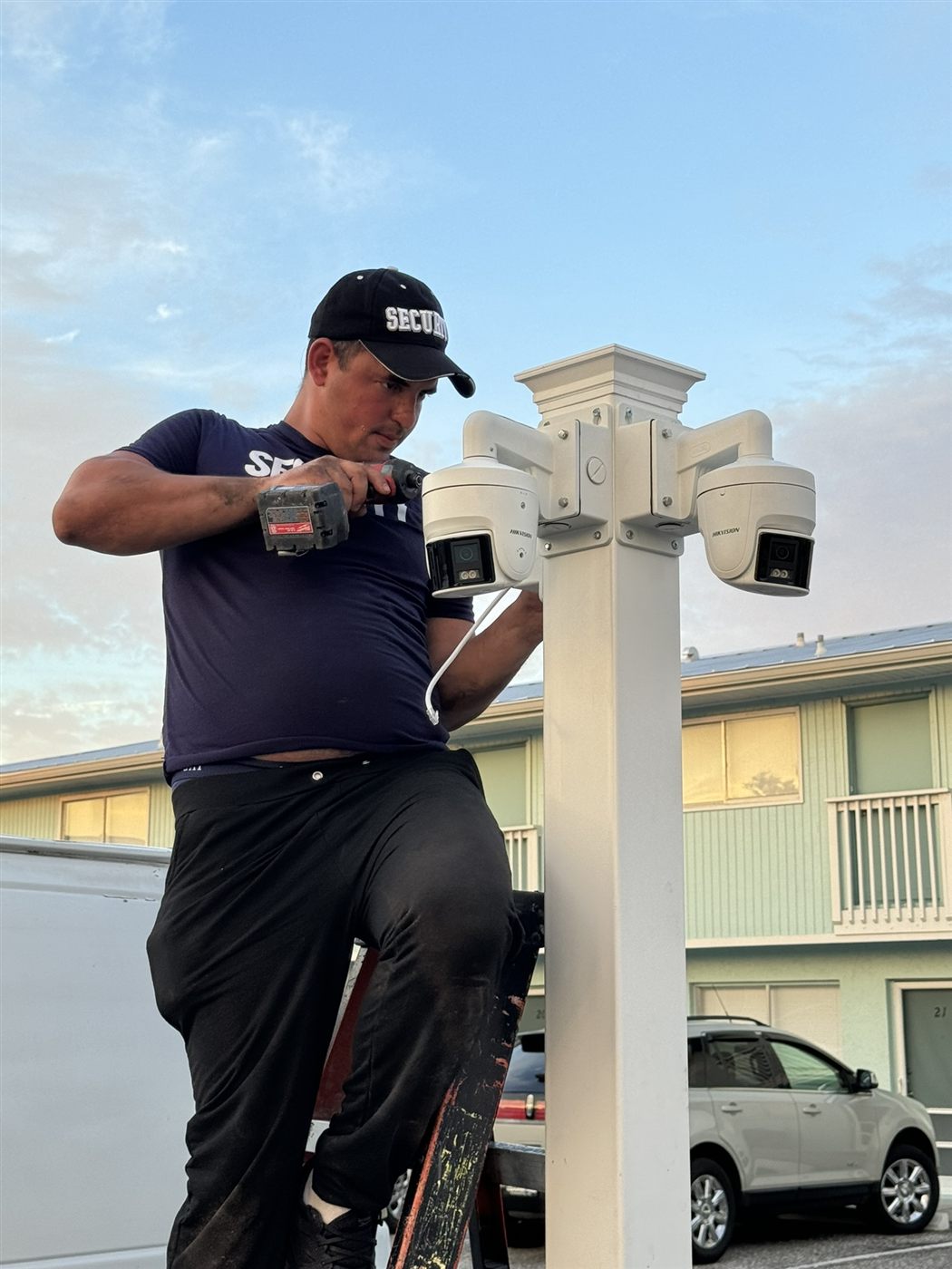 Hikvision security cameras pole installation Sarasota FL
