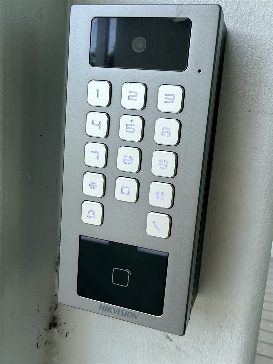 Hikvision keypad access control terminal exterior installation Sarasota FL