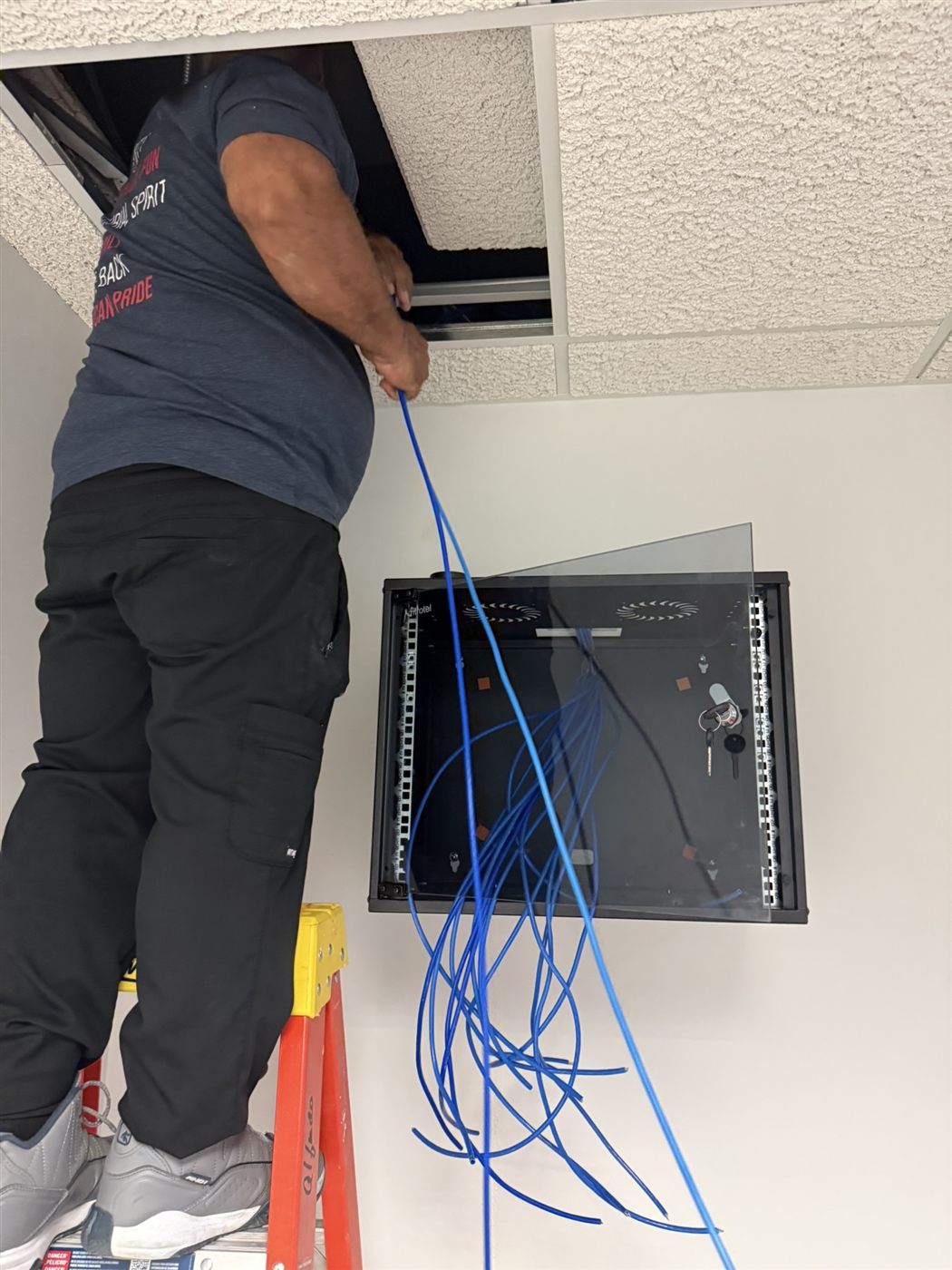 Network cabling wall-mount rack termination Sarasota FL