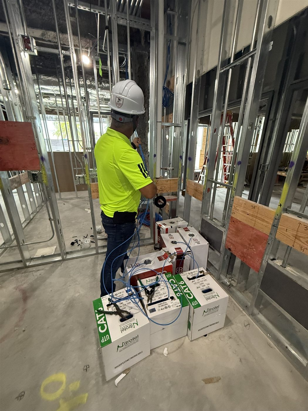 Structured cabling Cat6 commercial buildout Sarasota FL